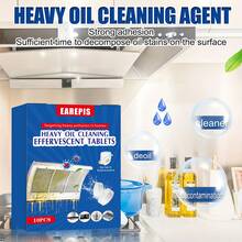 10pcs/Box Kitchen Oil Stain & Smoke Cleaning Sheets, Kitchen Stove & Range Hood Degreaser, Easy-Dissolving Heavy Oil Stain & Oven Cleaner