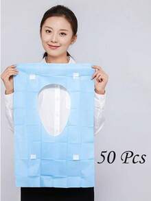 10/20/30/50 片装一次性马桶座套，儿童和成人适用，防水，便携旅行装，适合如厕训练、浴室装饰和秋季装饰（蓝色） - 藍色 - 查看 11