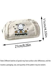 Sanrio 1 Pezzo Astuccio per penne Pochacco anime kawaii, custodia per matite simpatica cartone animato, scatola per cancelleria per studenti, borsa di grande capacità per cosmetici e articoli da regalo per il ritorno a scuola (alcune parti possono essere casuali), astuccio per matite, borsa per la scuola