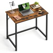 Bureau d'Ordinateur, Table, 50 x 80 x 76/50 x 100 x 76/60 x 120 x 76/60 x 135 x 76 cm, pour Bureau, Chambre, Salon, Cadre en Métal, Marron Rustique et Noir d'Encre - Tabac - Voir 2