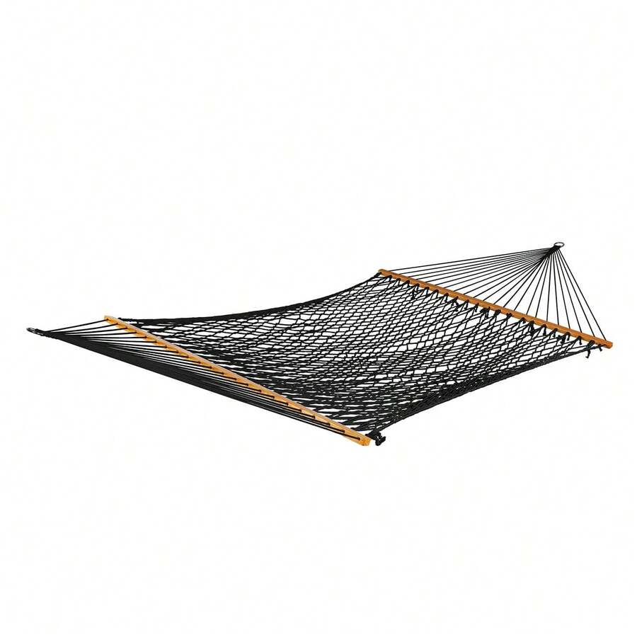 Cotton Rope Hammock/ Spreader Bar, 60-In.Wide, 450 Lb.Capacity - Black - Black - View 1