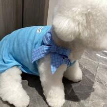 Early Autumn Dopamine Pet Vest, Cute Bow Tie Colorful Breathable Thin Vest For Dogs And Cats, For Pomeranian And Bichon Frise