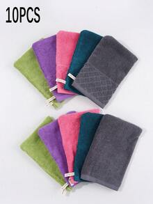 QIBHI 10/8/2pcs Bath Gloves, Terry Cloth Fabric, Absorbent & Soft, Suitable For Bathing, Bathroom Towel, Reusable Makeup Remover Gloves, Multiple Colors Available - Multicolor - View 18
