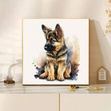 1pc 5D Diamond Painting Kit, 30*30cm/11.8*11.8in Or 40*40cm/15.7*15.7in, German Shepherd Pattern, Suitable For Adult Beginners DIY Mosaic Diamond Art, Full Diamond Handmade DIY Diamond Painting For Living Room, Bedroom, Office Wall Decor, Gift For Family And Friends