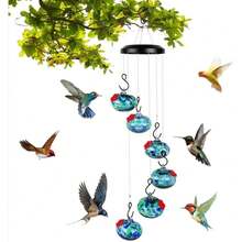 Charming Wind Chimes Hummingbird Feeders Window Bird Feeders For Outside Feeders - Blue - View 10
