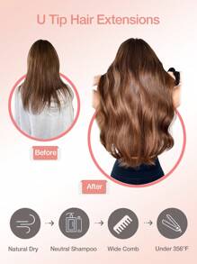 50 extensiones de cabello humano liso con punta en U, color natural, de 30 a 55 cm, invisibles, con base de seda y sin costuras, para mujeres.