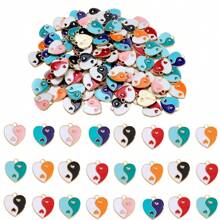 10/12 piezas de Corazones en forma de Bagua Taiji de colores brillantes, decoración DIY para joyería, zapatos, bolsos y manualidades
