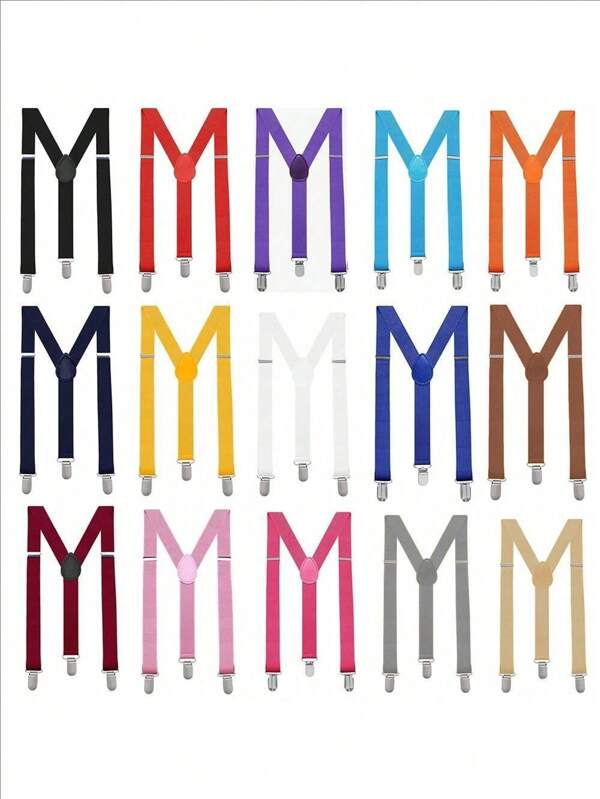 1pc Solid Color Adjustable Suspender/Shoulder Strap, Men's Adjustable Solid Suspender, Adjustable Elastic Y-Shaped Neutral Suspender With Sturdy Metal Clip, Extended Suspender (60-95cm/23.62-37.4 ") Suitable For Adult Men And Women, Multiple Color Options, Suitable For Suits, Tailcoats, Casual, Outdoor, Sports, Travel, Graduation Ceremonies, Birthday Parties, Daily Wear