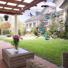 Charming Wind Chimes Hummingbird Feeders Window Bird Feeders For Outside Feeders - Blue - View 5