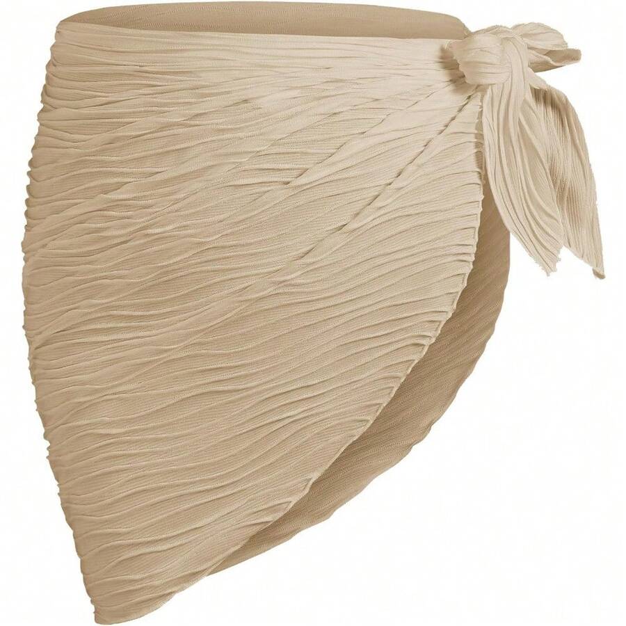 Women Short Sarongs Beach Wrap Sheer Bikini Wraps Chiffon Cover Ups For Swimwear White M - View #4