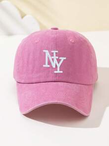 1pc Women's Overlapping NY Letter Embroidered Soft Top Baseball Cap, Fashionable & Personalized, Adjustable Fit, Suitable For Outdoor Sports, Travel, Camping, Gatherings, Vacation,Beach,Holiday - A - View 12