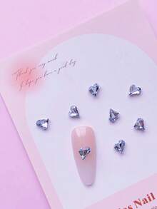 10/50個小巧3D愛心造型美甲裝飾，DIY愛心美甲產品，美甲配件用品，精緻日系美甲飾品，美甲鑽石水鑽美甲吊飾 - 彩色 - 查看 11
