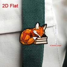 Broche acrílico plano 2D, de 1 pieza, encantador y elegante, de un zorro durmiendo sobre un libro, en estilo de dibujos animados lindo, adecuado para accesorios de mochilas, sombreros y abrigos de hombres y mujeres, apropiado para uso diario, aniversarios, cumpleaños y fiestas de regalos, accesorio para todas las estaciones