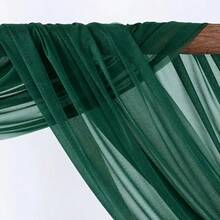 1 st elegant jadegrön sidengardin - lämplig för bröllopsbåge, festbakgrund, ceremonidekor, tvättbar polyester, festbakgrundstyg | Elegant drapering | Slitstarkt material - Mörk Grön - Visa 4