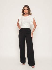DUOUNO MODAS - ELEGANT CASUAL WOMEN'S BLOUSE WITH JAPANESE SLEEVES - 白色 - 查看 5