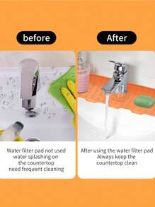 1pc Silicone Drain Mat, Kitchen & Bathroom Faucet Anti-Splash Sink Drain Mat