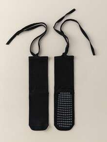 足部防滑瑜伽袜普拉提运动健身舞蹈跳跃彩色中长款绑带多功能袜子