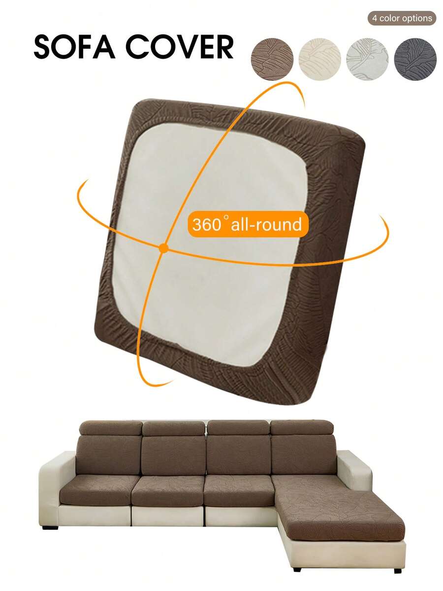 1 pieza Funda elástica universal para sofá, funda protectora para sofá, cojín de unicolor a prueba de mascotas, se ajusta a sofás seccionales en forma de L y de 1/2/3/4 plazas, adecuada para todas las estaciones - Multicolor - Ver 1