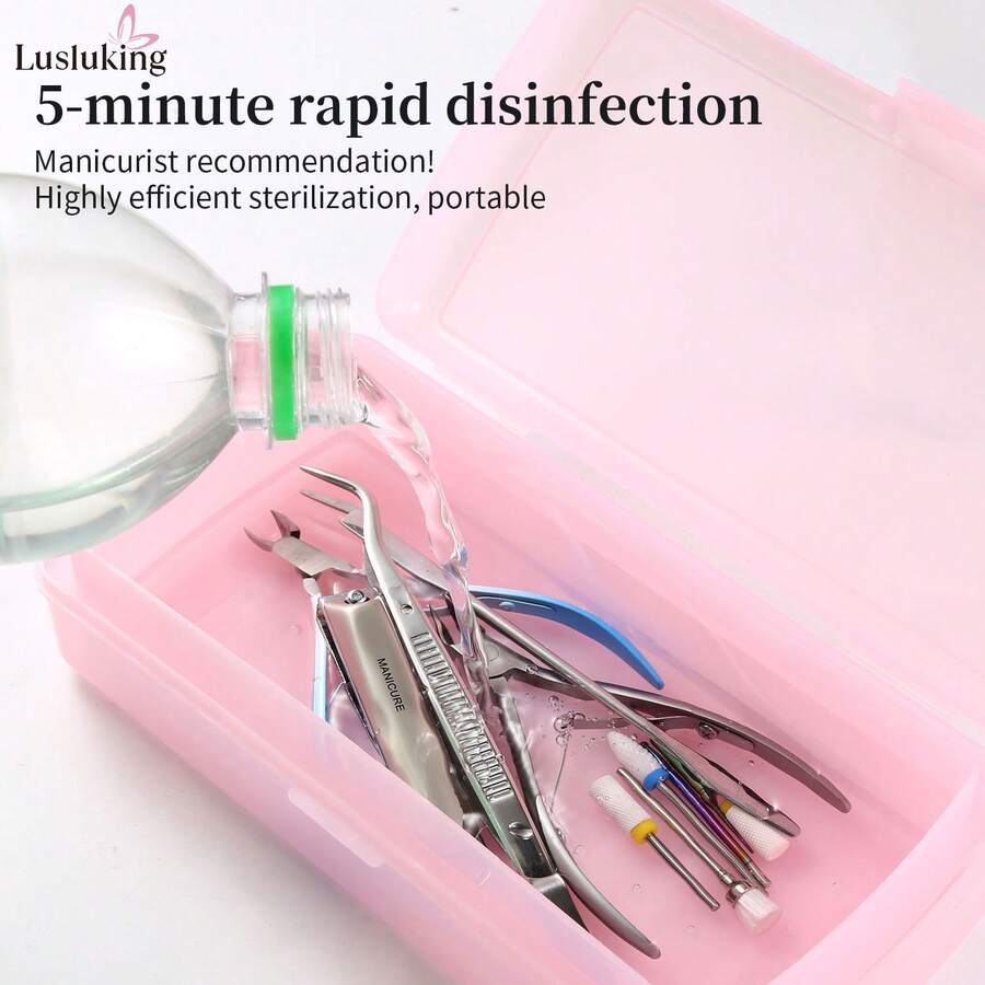 LUSLUKING 1pc Portable Nail Tool Sterilizer – Uses UV-C Light To Disinfect Manicure Instruments (Clippers, Scissors, Tweezers) Without Batteries, Perfect For Salons & Travel - Multicolor - View 1