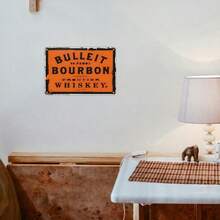 1 pieza Cartel de metal vintage de aluminio de Bulleit Bourbon de 7.9"X11.9" - Arte de pared de bourbon rústico con esquinas redondeadas seguras y agujeros perforados previamente para decoración de bar, pub, hogar, garaje - Regalo retro para amantes del whisky, decoración de cafetería | Diseño desgastado | Diseño ligero, decoración de bar - 12x8 pulgadas - Ver 7