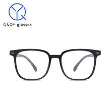 3pcs Square Large Frame Unisex Casual College Style Flat Glasses, Face Flattering - đen/trắng/xám - Xem 4