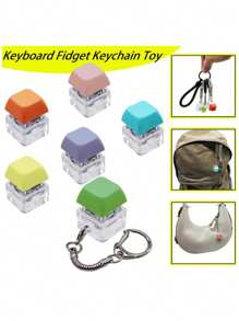 1/2/4 Pcs Mini Click Button, Fingertip Button,Keychain, Relief Stress Toys And Gifts For New Year/ Halloween/Christmas/Birthday, Keycap, Stress Relief Button,Decompression Toy, Keyboard Finger Clicker,Mini, Party Small Gifts