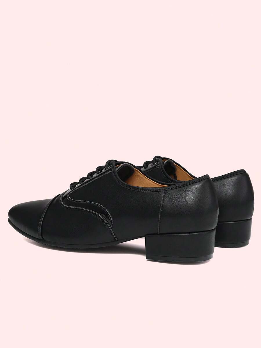 Scarpe eleganti da uomo con punta affusolata e allacciatura, Oxford Derby neri per occasioni formali - nero - Visualizzare 1