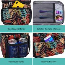 Bolsa térmica de mano, mochila térmica de picnic portátil de gran capacidad (15L) - Gris - Ver 11