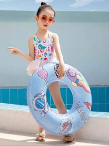 1 pieza Flotador de natación con forma de panda para niños, círculo inflable de dibujos animados para debajo del brazo para principiantes, equipo de natación de verano lindo y flotante