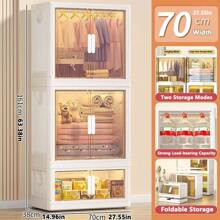 5/4/3/2/1 Layer Kids Wardrobe Storage Cabinet, Foldable, Large Capacity, Multipurpose Bedroom Children Clothes Closet