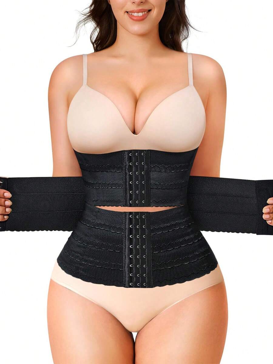 Nebility Sports Belt Segmented Waist Trainer For Women Corset Shapewear Waist Cincher Tummy Control Body Shaper - 黑色 - 查看 1