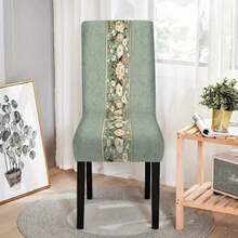1/4/5/6/7pcs Fashionable Simple European And American Style Printed Chair Covers / Chair Cover Set, Suitable For Indoor Home Restaurant, Hotel Modern Daily Decoration. Tablecloth Suitable For Square Tables, Elastic Chair Covers Can Be Washed - ZYT-003 - View 3