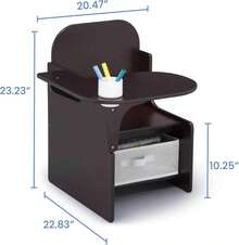MySize Chair Desk With Storage Bin Kids, Dark Chocolate - Dark Chocolate - View 4