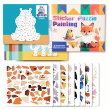 Libro de Pegatinas Puzzle 3D para Niños, Juguete Creativo de Manualidades con Pegatinas, Patrón de Animales/Tráfico, Entrenamiento de Pensamiento Lógico, Juego Interactivo Padres-Hijos, Apto para Niños y Niñas de 3-5 Años