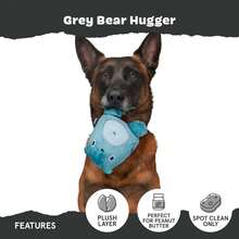 Barkbox Grey Bear Hugger Super Chewer 2-In-1 Plush Exterior Hard Core Plush Toy, Large Breeds - 灰熊-大號 - 查看 4