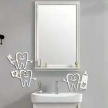 Un conjunto de lindas pegatinas decorativas de acrílico para dentistas, tridimensionales y autoadhesivas, fáciles de instalar y retirar, adecuadas para la decoración del hogar, regalos de cumpleaños y festividades, apropiadas para baños y cualquier otra decoración de pared que te guste.