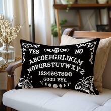 MEMNUN 1个/2个装神秘通灵板图案黑色印花涤纶抱枕套（不含枕芯），尺寸：11.81*19.71英寸（30*50厘米）/15.75*23.62英寸（40*60厘米），单面印花，日常装饰腰枕套，适用于沙发、床、客厅、卧室、汽车、办公室、酒店等场所，四季皆宜，是馈赠亲朋好友的完美礼物。 - 彩色 - 查看 1