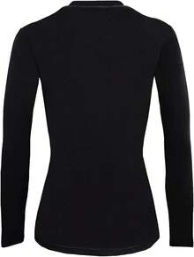 Women's Under Scrub Tee Crew Neck Long Sleeve-Shirt - 黑色 - 查看 3