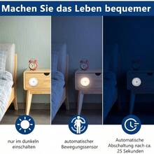 10pcs Smart Body Sensor LED Night Light, Hallway, Closet, Bedroom, Bedside Sensor Circular Light Stair Wireless Night Light Dynamic Sensor Wardrobe Light, Dynamic Sensor Light, Can Be Posted Anywhere - Đèn vàng 5 - Xem 5