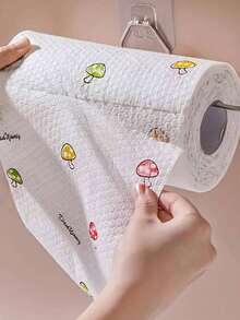 一次性强力去污可重复使用厨房纸巾、厨房清洁抹布、松软抹布、吸水纸巾、干湿两用、油腻洗碗纸巾、厨房用品、圣诞派对用品（图案随机） - 彩色 - 查看 11