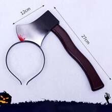 Halloween Headpiece - Plastic Knife, Axe, Scimitar And Scissors Horror Accessories, Suitable For Zombie Theme Costume Party And Back To School Season - Multicolor - View 13