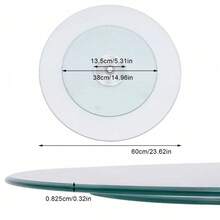 Futchoy 23.62inch Glass Lazy Susan Turntable Dining Table Centerpiece Large Serving Plate - 1 - 查看 2