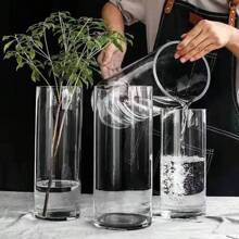 Transparente Acryl Vase Deko, Wohnzimmer Blumenvase, hydroponische frische Blumen transparente zylindrische Vase, Blumenladen belebender Blumenkorb
