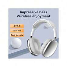 New Max P9 Pro Wireless Bluetooth Headphones HiFi Stereo Noise Cancelling Waterproof Mic Pods Over Ear Sports - Black - View 2