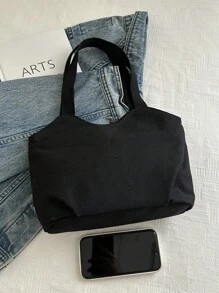 Borsa a tracolla di moda, tinta unita, semplice, dalla grande capacità multifunzionale per lo shopping, borsetta, shopping, giovani donne, studenti universitari, neofiti, colletti bianchi. Perfette per l'ufficio, l'università, il lavoro, gli affari, i pendolari, le attività all'aperto, i viaggi e le gite.