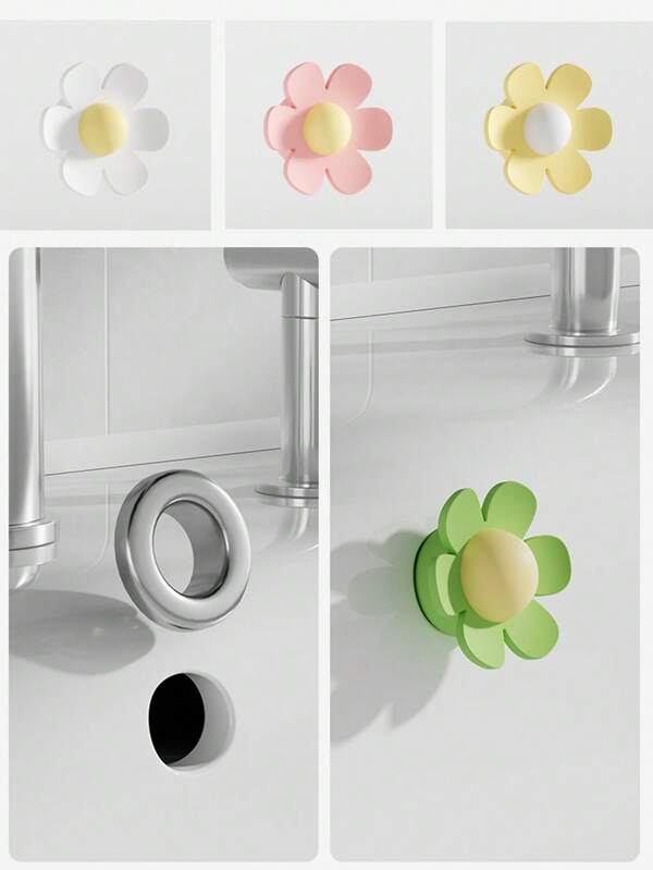 Decoração de casa com flores pequenas para banheira, plugue de vedação para furo de corrida, plugue de silicone para decoração de pia de cozinha, plugue de silicone para prevenção de vazamento de água, plugue de insetos, acessórios para ralo de piso de banheiro