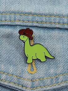 1 peça broche de esmalte fofo de dinossauro com desenho de animal broche de metal com lapela crachá acessórios para mochila joias presente