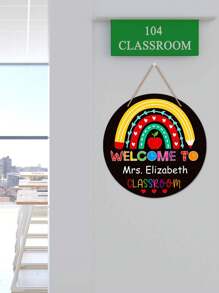 Klassenzimmer Dekoration Willkommensschild 25 cm (ca. 9,8 Zoll) personalisiertes Lehrerdekoration Schild, Klassenzimmer Willkommen Zurück Zur Schule Türschild, Schulmaterialien für Lehrer, Lehrergeschenke