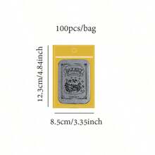 1 Box 100pcs Vintage Mini Bread/Sandwich Themed Decorative Stickers, Assorted Colors, PET, Suitable For Journals, Scrapbooking, Planners And DIY Crafting, School Supplies,Back To School