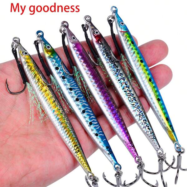 Sea Fishing Lure Iron Plate Bait, Quick Snap Barbed Hook For Boat Fishing Mackerel, Long Casting & Rapid Sinking Iron Plate Lead Fish